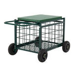 Rolling Garden Work Seat Cart With Storage