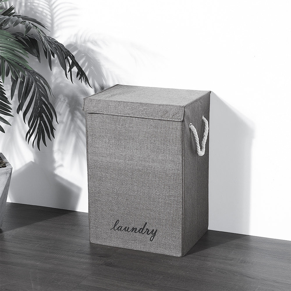 Foldable Home Laundry Baskets Laundry Hamper With Lid And Rope Handles