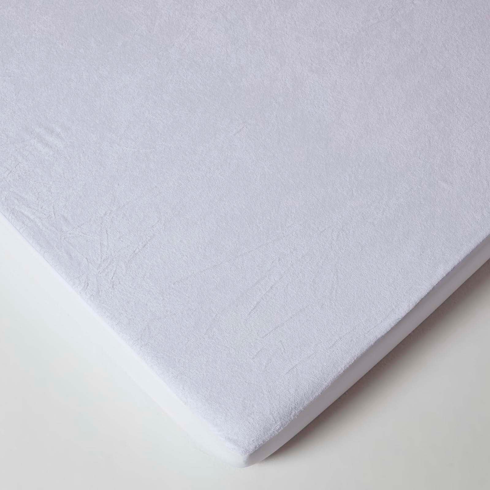 Cot Bed Terry Towelling Waterproof Mattress Protector, Pack Of 2 | 70 x 140cm | White