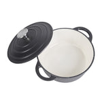 Enameled Cast Iron Dutch Oven With Lid, Heavy-duty Round Casserole Pot, Oven Safe Up To 500°f | 5l | Matte Black