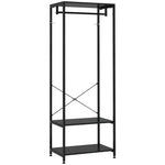 Coat Rack 2-in-1 Clothes Stand With Shoe Storage For Hallway | One Size | Black