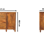 Solid Mango Wood Spindle Sideboard In Light Brown Finish