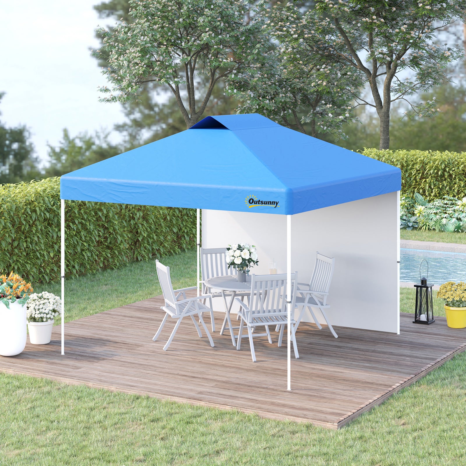 3x3metre Pop Up Gazebo Canopy Tent With 1 Sidewall Carry Bag