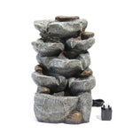 Water Feature Outdoor Led Waterfall Electric Fountain Rockery Garden Decor