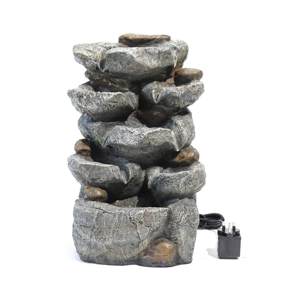 Water Feature Outdoor Led Waterfall Electric Fountain Rockery Garden Decor