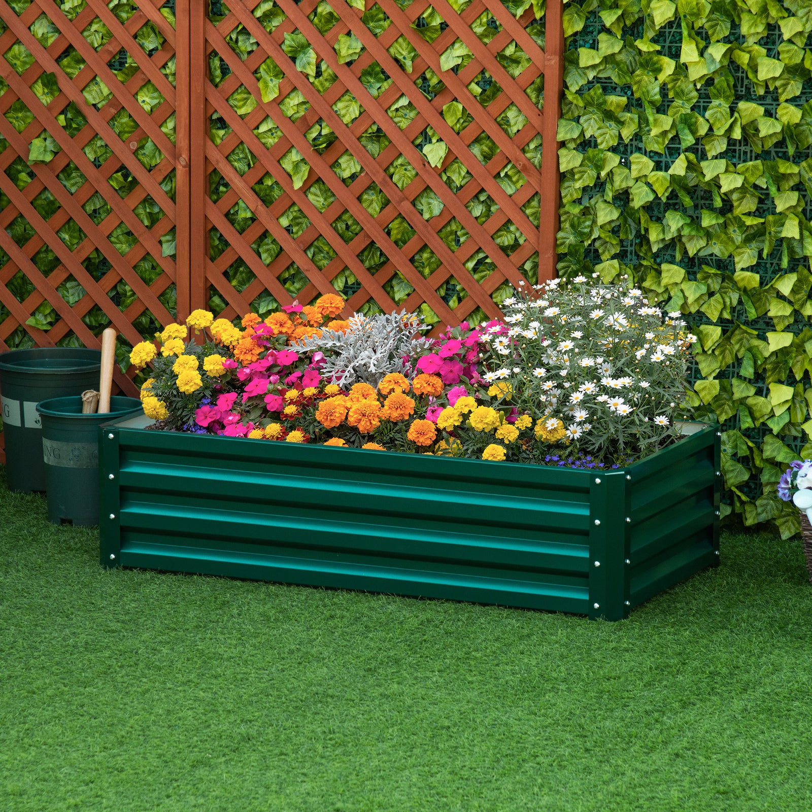 216l Raised Garden Bed Steel Planter Box | Green
