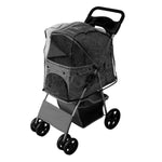 Pet Stroller With Rain Cover | Dark Grey