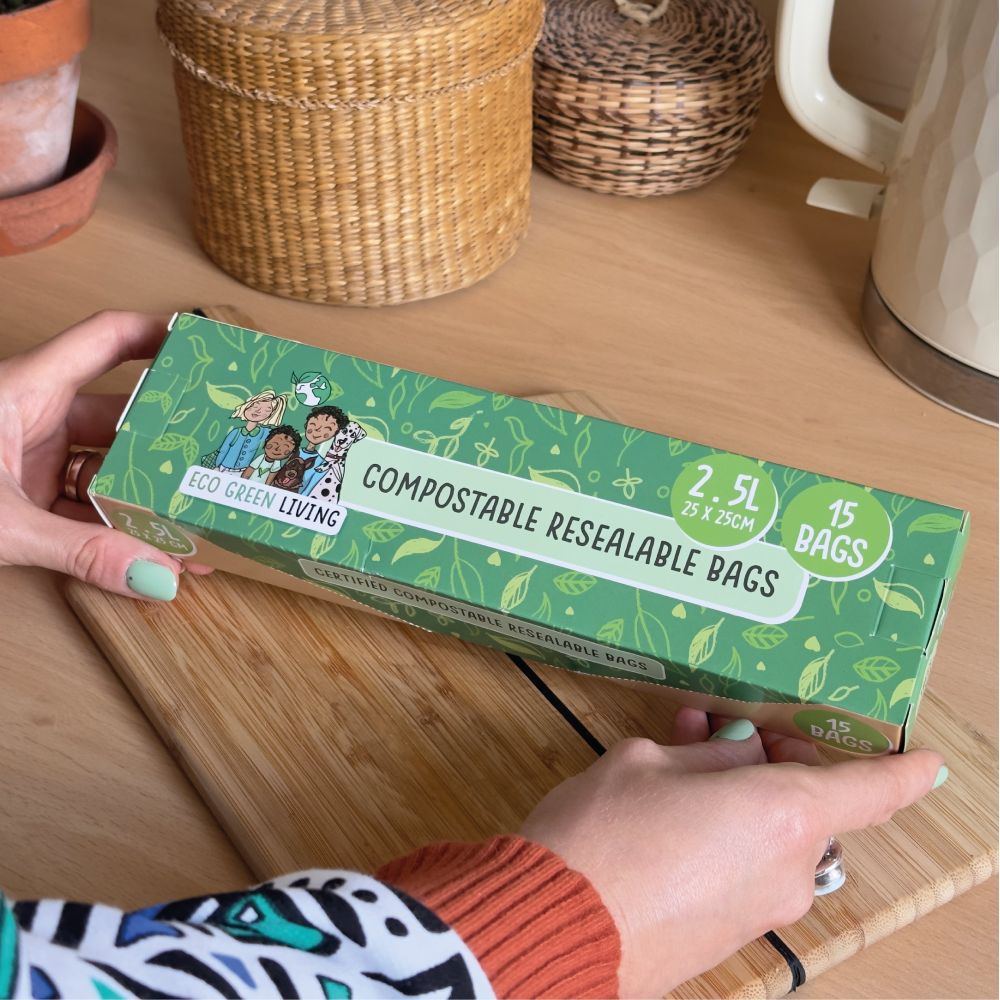 Compostable Resealable Zip Lock Bags Large  2.5 Litre | Set of 1 | White