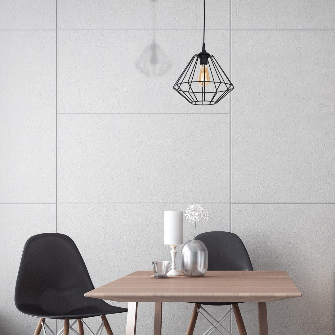 Colin Black Pendant Lamp 1xe27 Hand Made Matt Black Cage Style Lamps Creating Industrial Chic