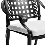 Set Of 2 Outdoor Dining Chairs With Cushions Cast Aluminium