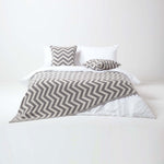 Chevron Herringbone Cotton Knitted Throw | 150cm x 200cm | Grey