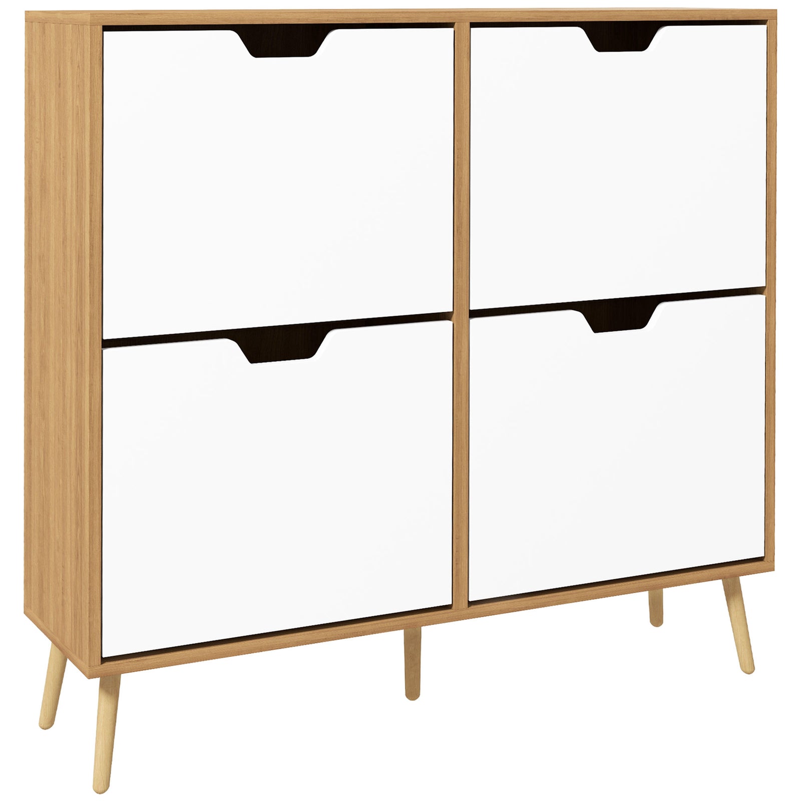 Shoe Storage Cabinet With 4 Flip Drawers For 16 Pairs | One Size | Natura