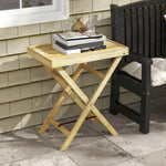 Wooden Garden Table, Outdoor Side Table - Natural