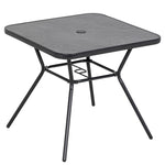 Outdoor Garden Table W/ Faux-marbled Top, Umbrella Hole