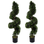 120cm Pair Of Spiral Artificial Tree Uv Resistant Outdoor Topiary