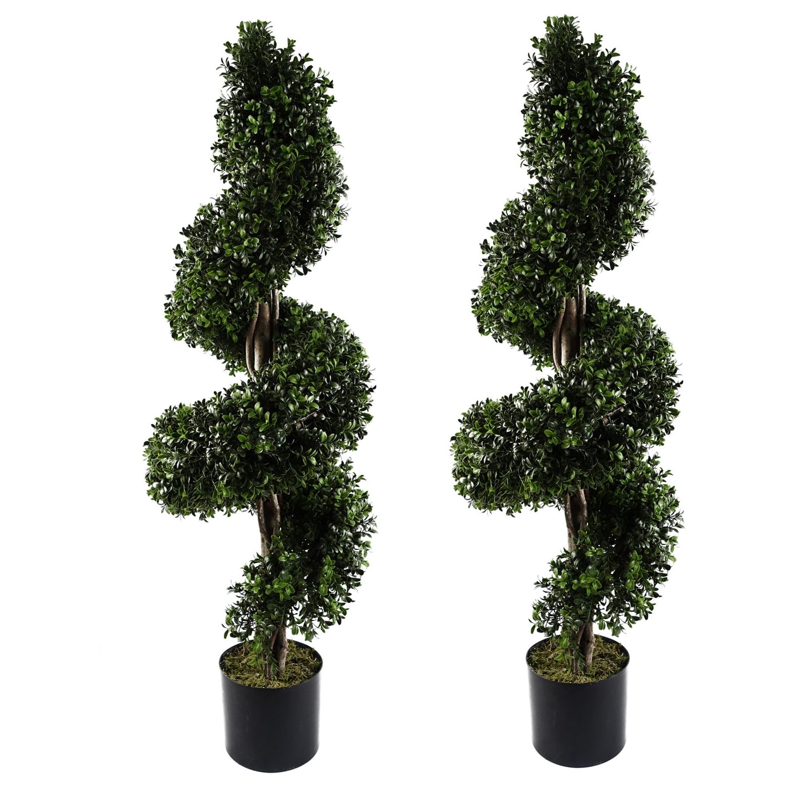 120cm Pair Of Spiral Artificial Tree Uv Resistant Outdoor Topiary