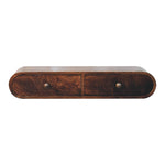 Wall Mounted California Walnut Console Table, 2 Drawers, Dark Brown