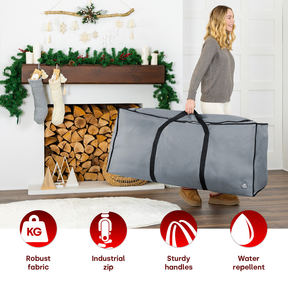 Xmas Tree Storage Bag 7ft Grey With Carry Handles