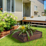 128l Garden Wooden Raised Bed Planter 80x80x22.5cm