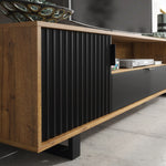 Blackridge Tv Unit 200cm - Fluted Design | Oak