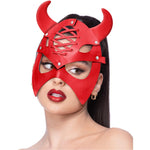 Red Mock Leather Devil Mask