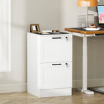 HOMCOM 2 Drawer File Cabinet With Lock And Adjustable Hanging Bars, White