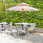 2.7m Double Tier Patio Umbrella Sunshade Parasol | Beige