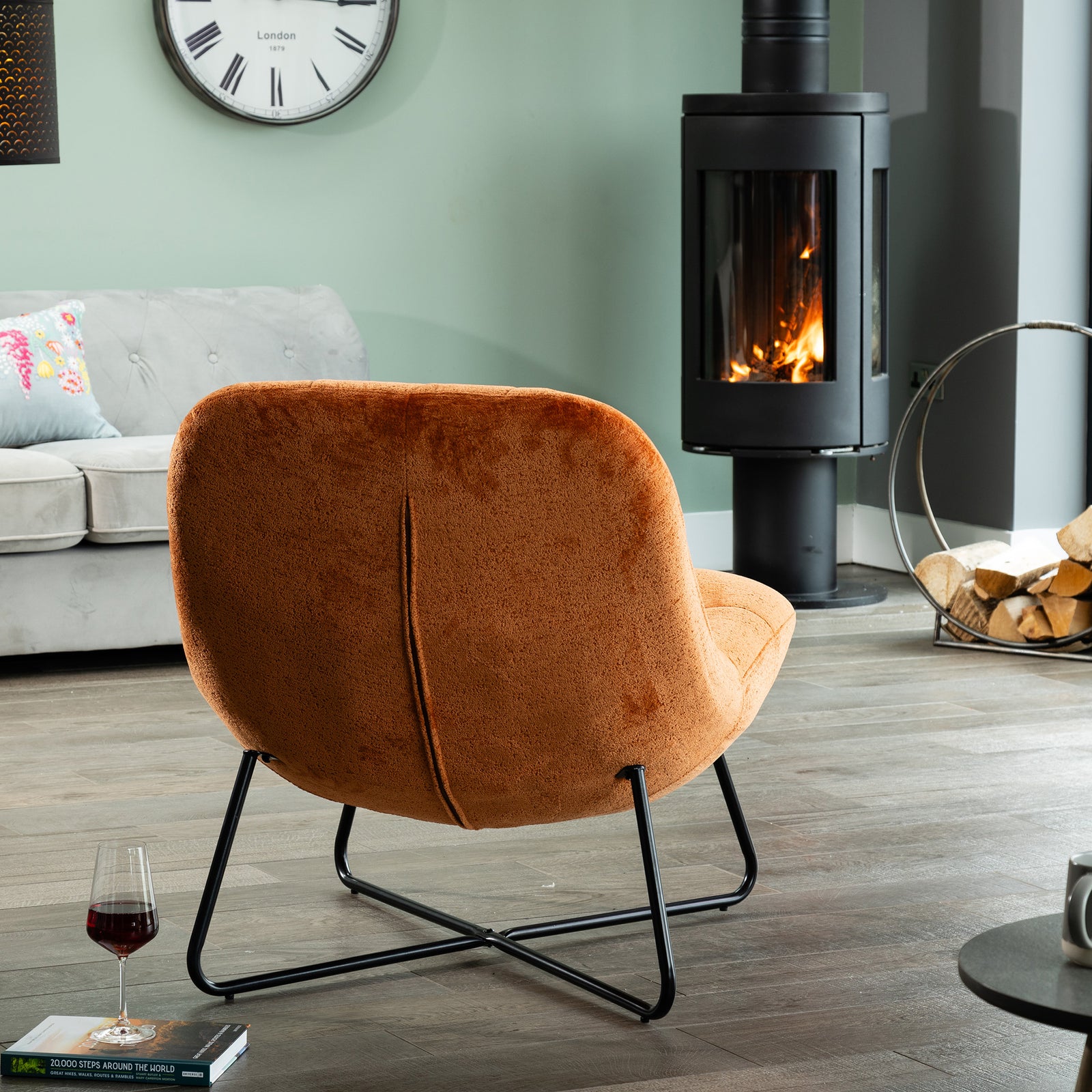 Merced Fabric Accent Chair | Orange