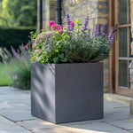 Zinc Galvanised Square Planter | 60cm x 60cm x 60cm | Grey