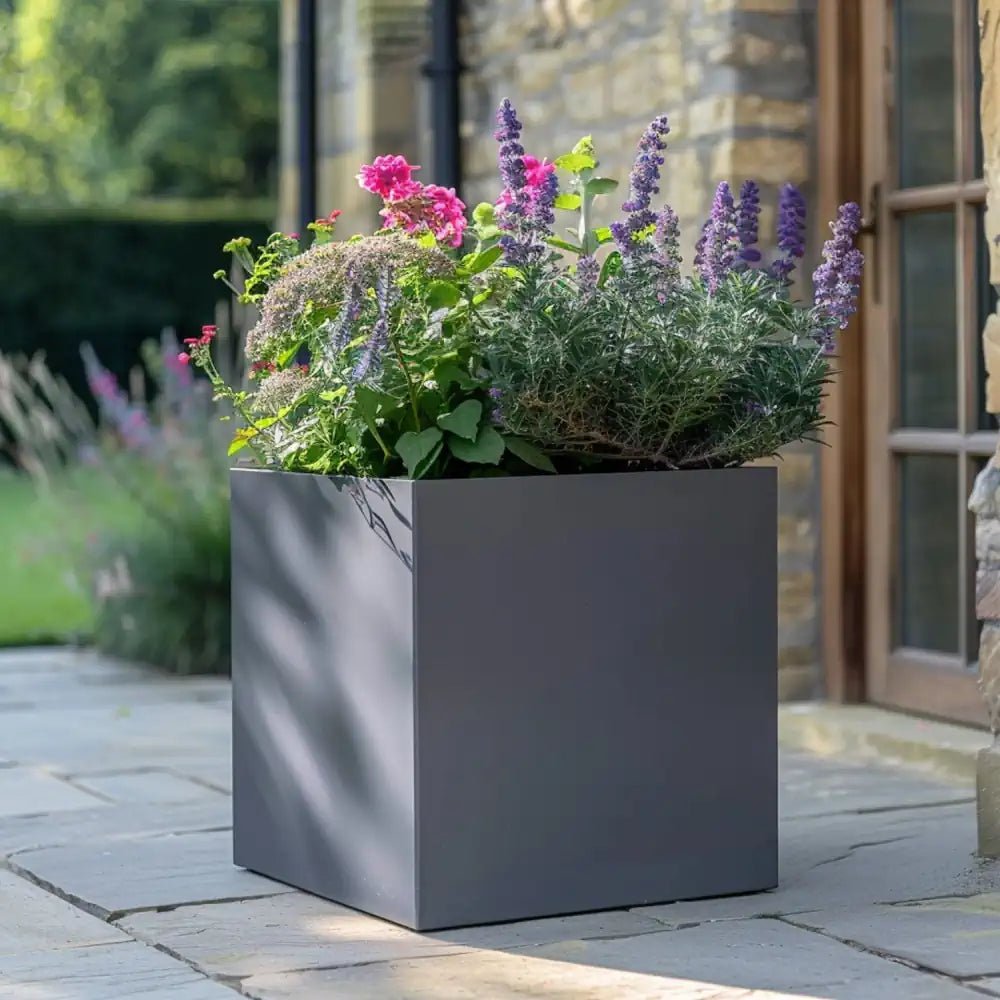 Zinc Galvanised Square Planter | 60cm x 60cm x 60cm | Grey