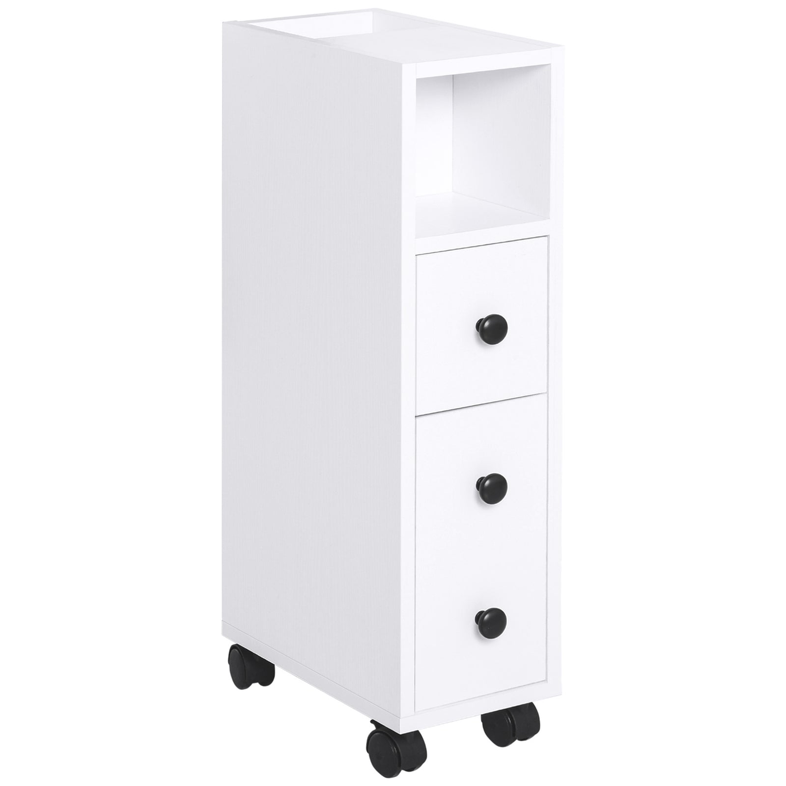 Slimline Bathroom Storage W/ 2 Drawers Wheels