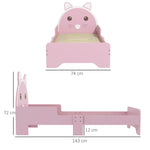 Toddler Bed Frame Cat Design Bed With Guardrails 143l X 74w X 72hcm - Pink | Pink