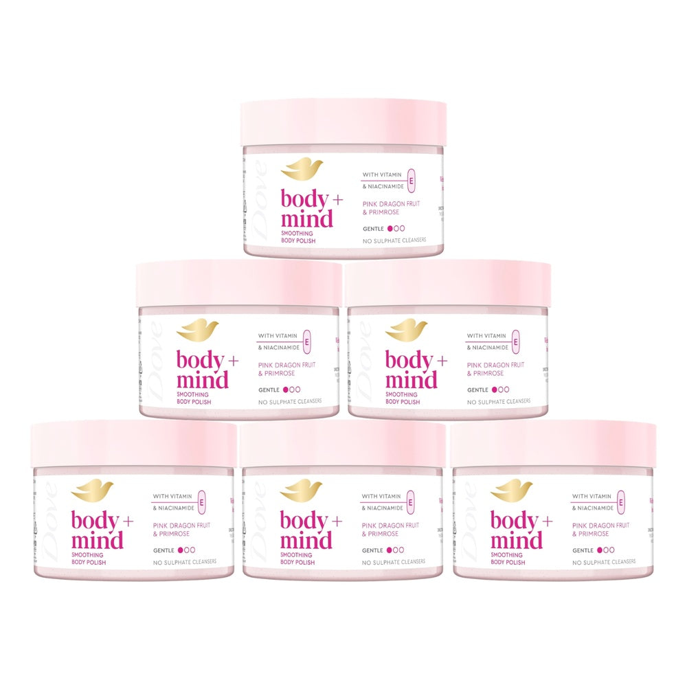 Body + Mind Smoothing Body Scrub, Dragon Fruit, 295ml | Set-of-6