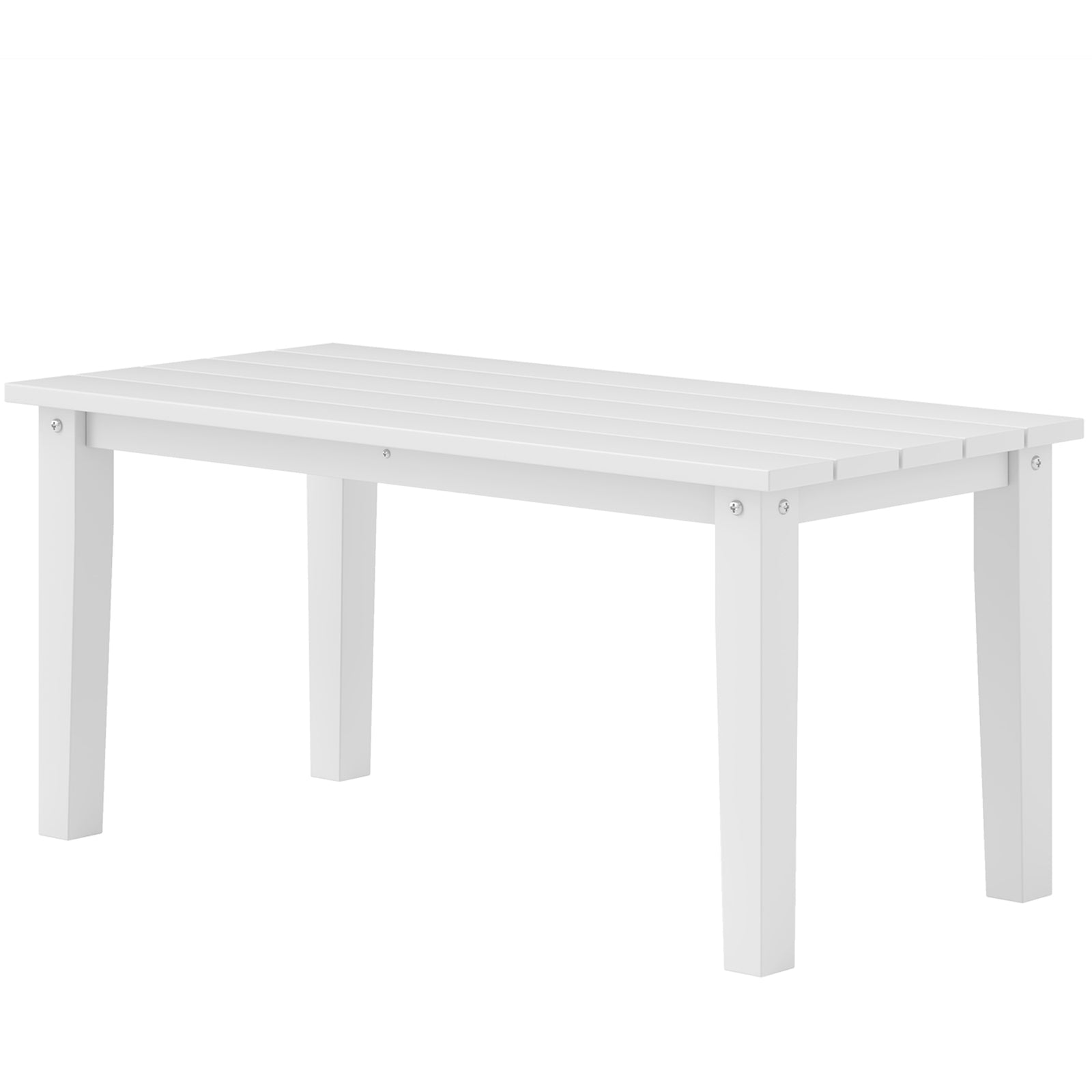 Hdpe Rectangle Garden Coffee Table, Slatted Outdoor Table