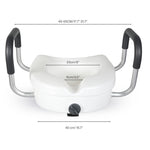 Raised Toilet Seat 12cm Riser With Adjustable Arms For Elderly Disabled | White