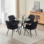 Stylish New York Dining Table Set With 4 Charlotte Velvet Chairs | Black