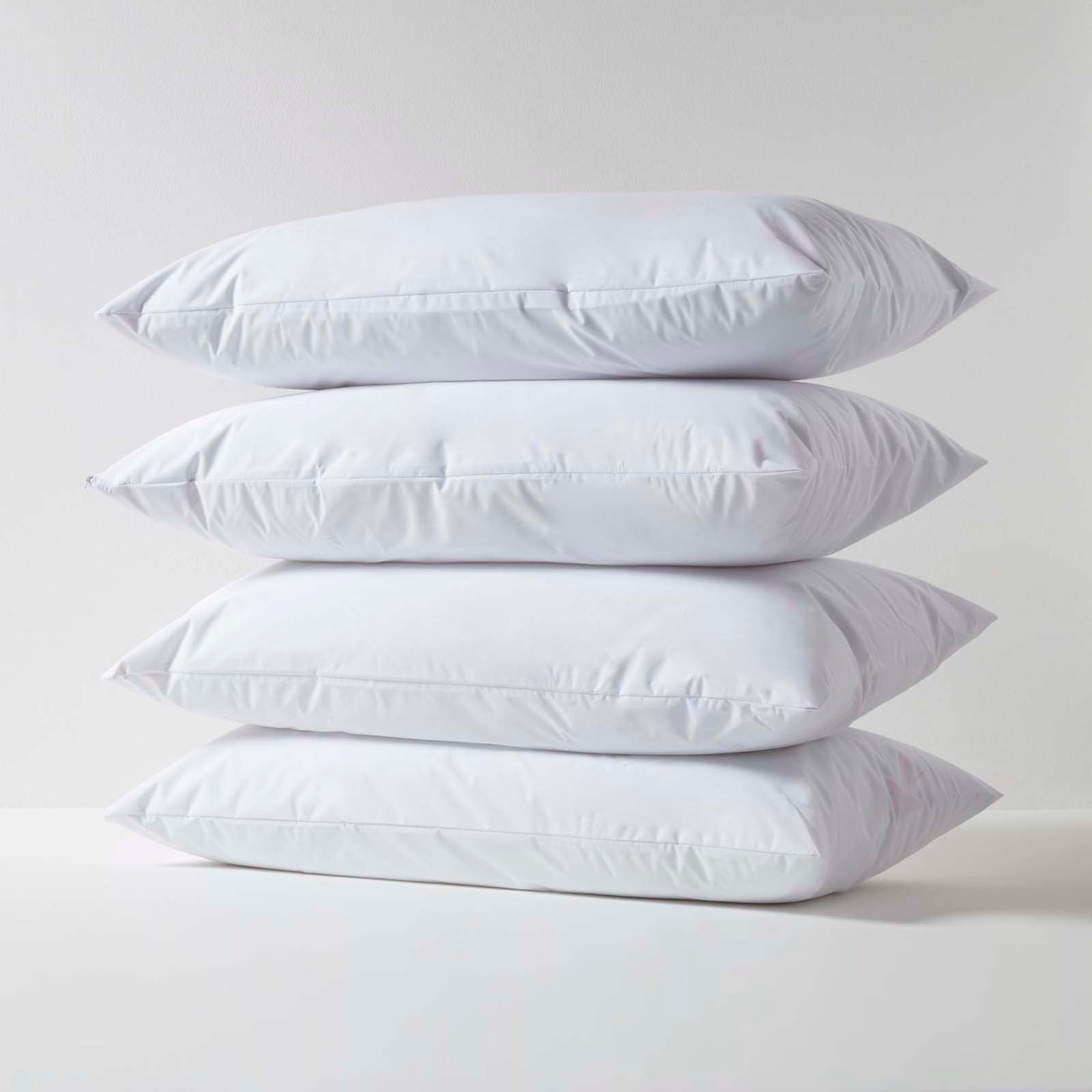 Waterproof Pillow Protectors, Pack Of 4 | King | White
