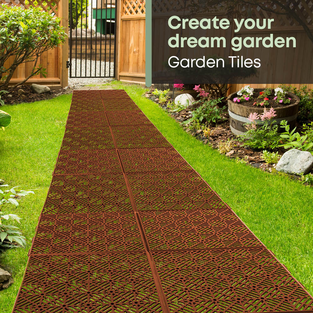 Outdoor Floor Tiles Interlocking Patio Decking | Brown