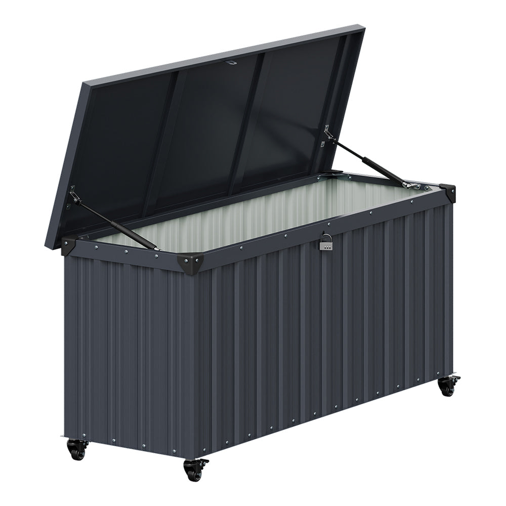 550l Outdoor Large Lockable Metal Storage Box With Wheels