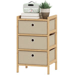 HOMCOM Chest Of Drawers, 3 Drawers Dresser With Bamboo Frame
