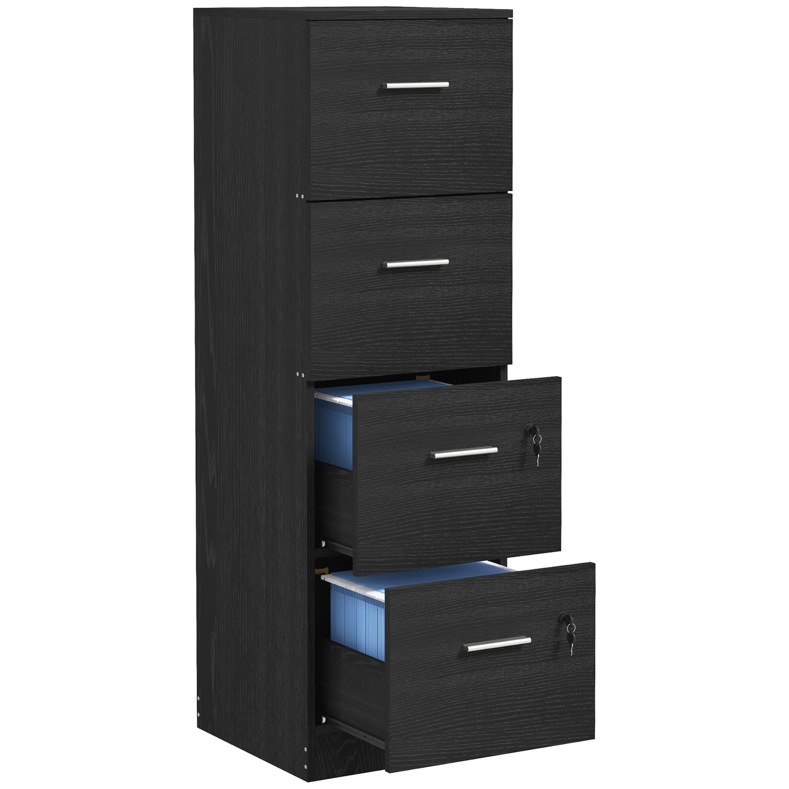 4 Drawer File Cabinet Locking Filing Cabinet | Black
