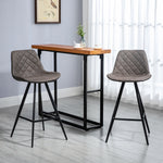 Set Of 2 Vintage Microfiber Bar Stools Steel | Dark Gray