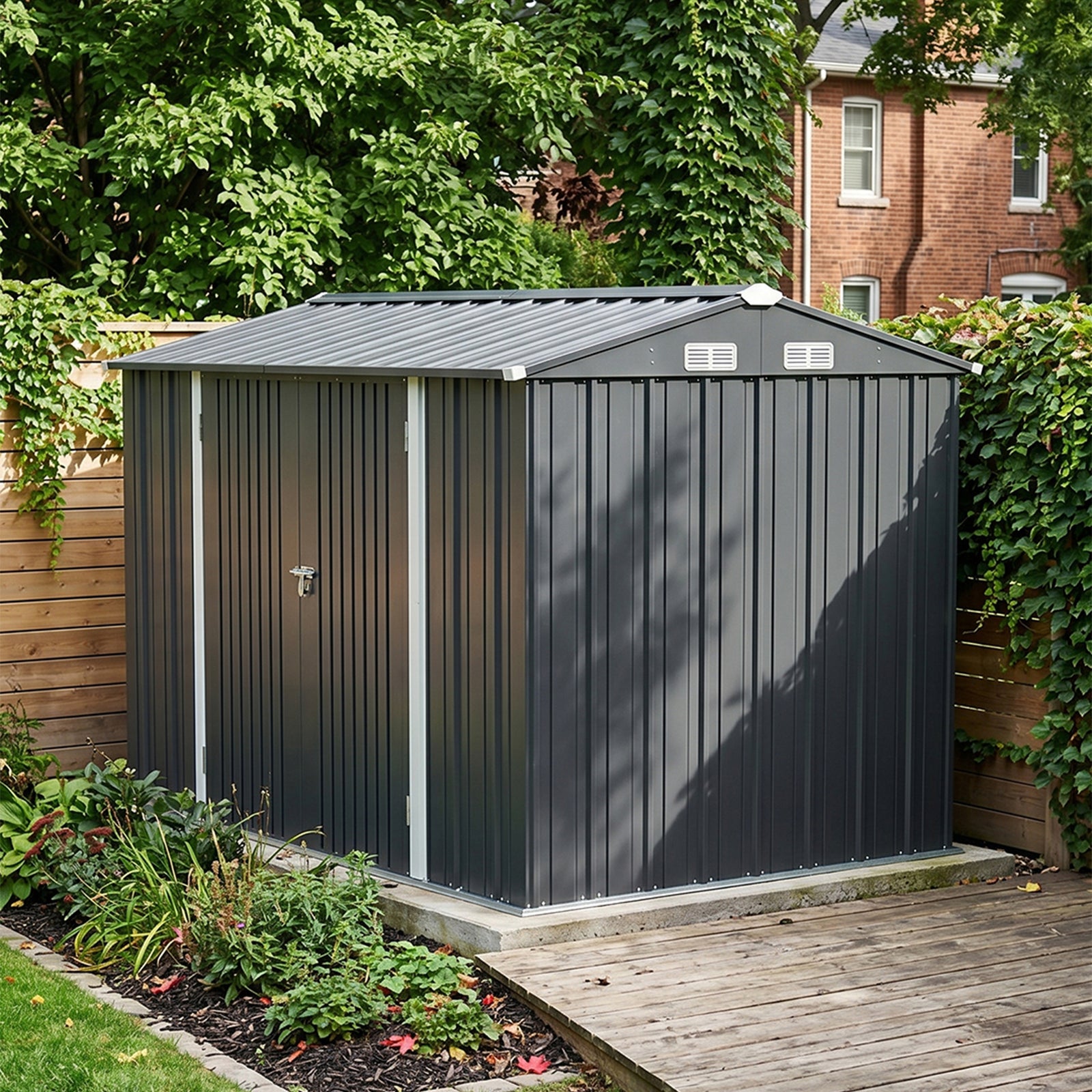 Breeins 10x7 FT Large Metal Garden Tool Storage Shed