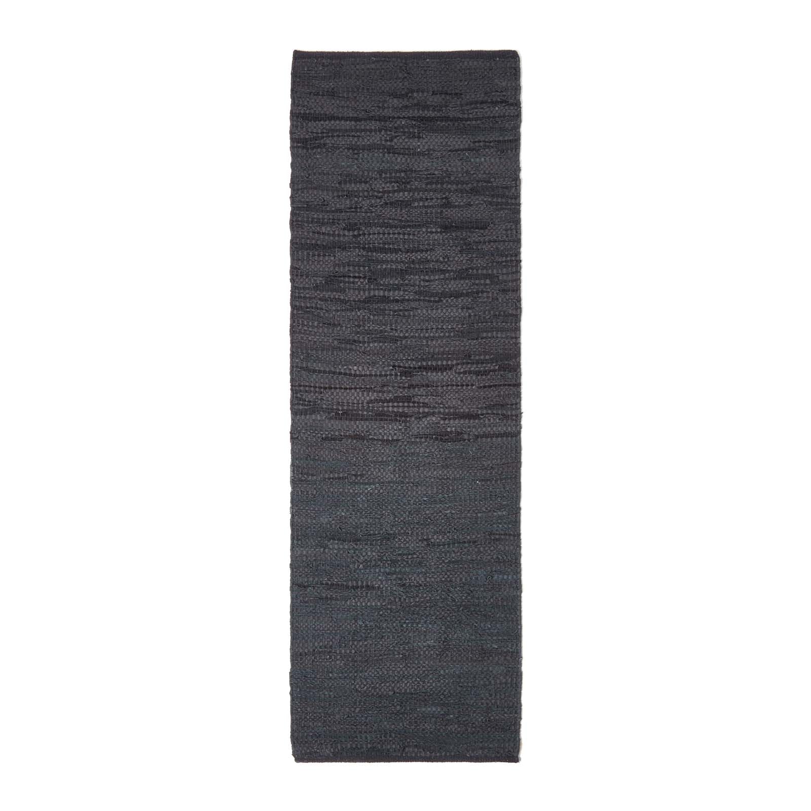 Denver Leather Woven Rug | 200cm | Black