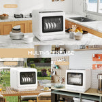 Countertop Dishwasher With Dual Water Supply And 6 Programs, White