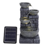 Rustic Solar Water Fountain With Led Lights