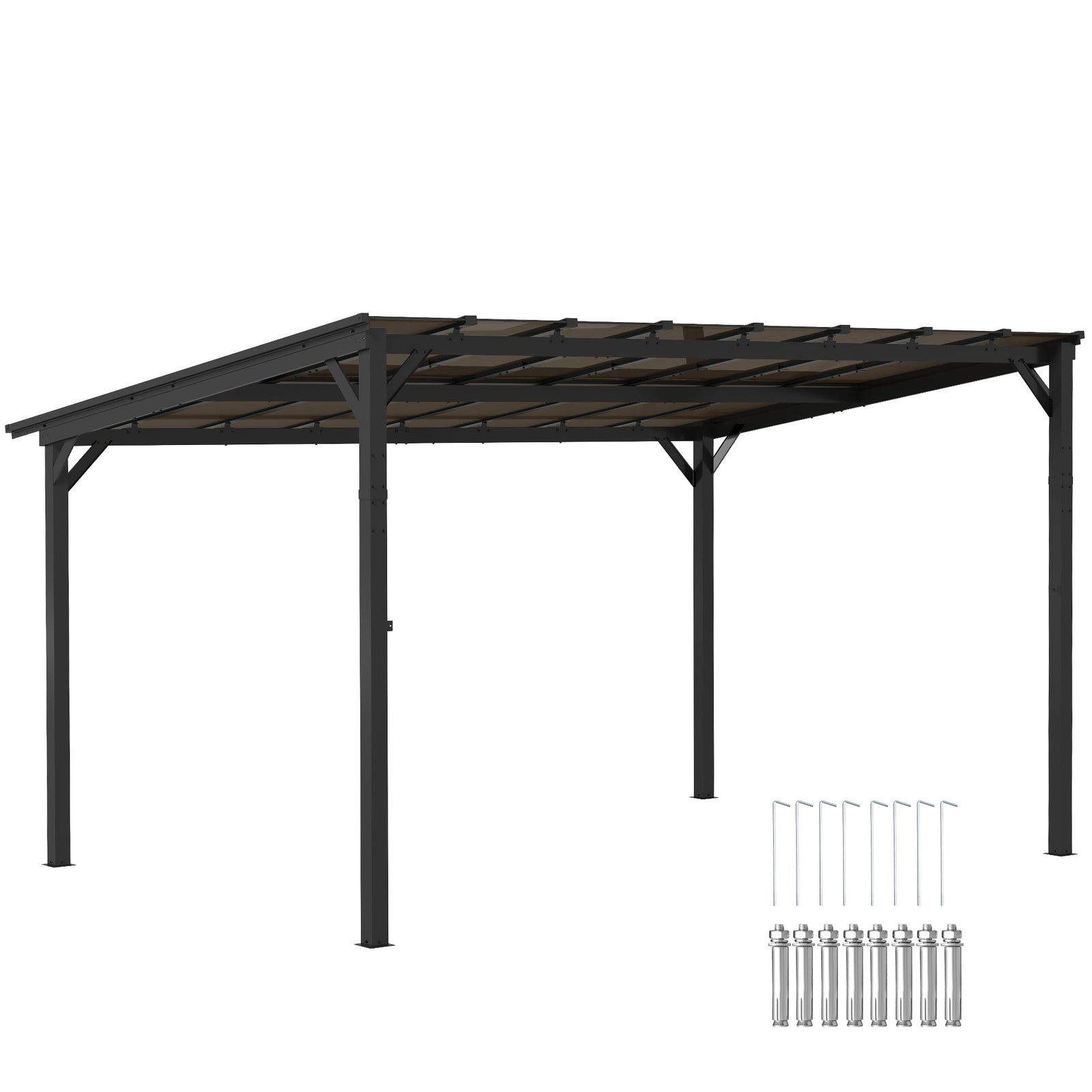 Pergola Kit Gazebo W/ Upf 50+ And Waterproof | Large | Dark Gray