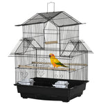 Metal Bird Cage Small W/ Perch Food Container Handle For Finch Canary