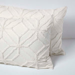 Diamond Cotton Tufted Duvet Cover Set | King | White