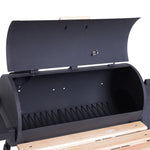 Charcoal Grill With Offset Smoker, Trolley | Black